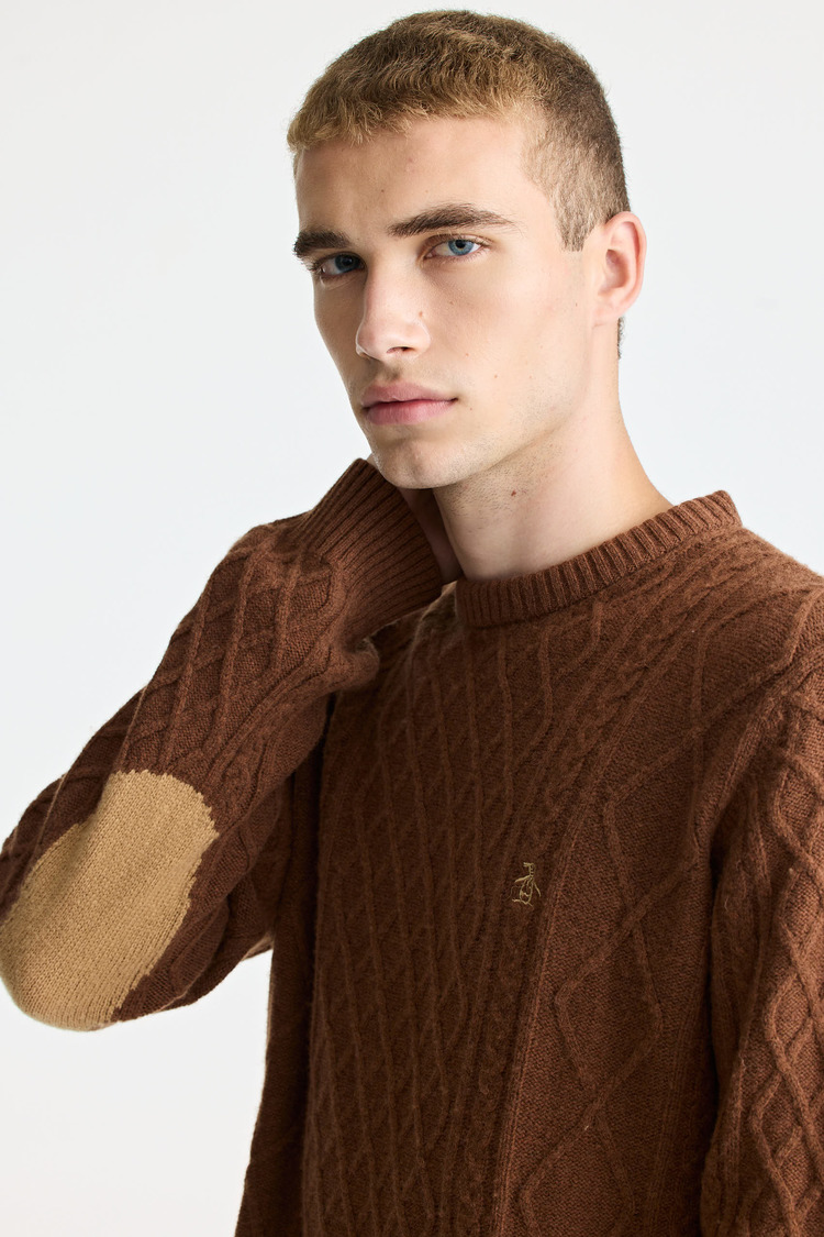 Braided Sweater W/Patch